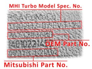 Numer turbo Mitsubishi